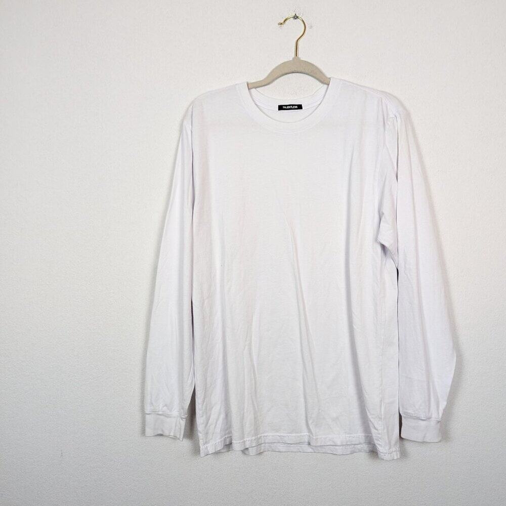 NWT Talentless White Cotton Basic Long Sleeve Tee… - image 3